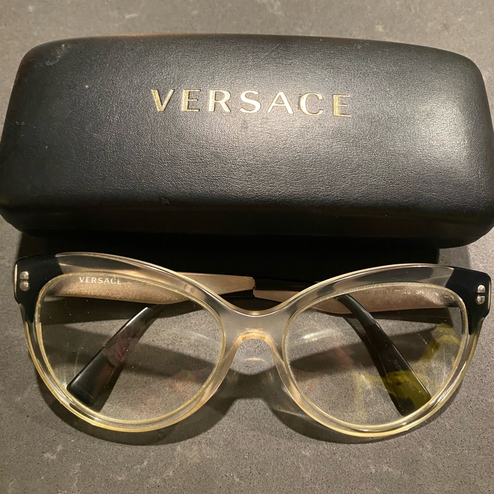 Versace Women's Glasses in Black and Silver